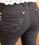 Jean skinny slim destroy sequin noir T38