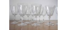 11 verres à eau, Cristal d’Arques, modèle Versailles
