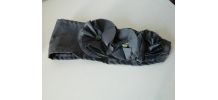 Bandeau large fleurs tissu rétro gris souris fait main
