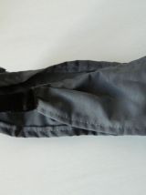 Bandeau large fleurs tissu rétro gris souris fait main