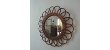 Miroir en rotin vintage 
