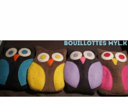 Bouillotte hibou en graines de lin