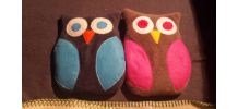Bouillotte hibou en graines de lin