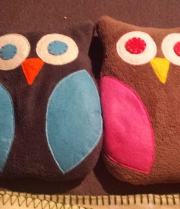 Bouillotte hibou en graines de lin