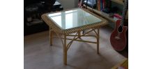 Table basse &amp;amp; Paire de fauteuils en Rotin 70's