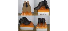 Bottines à talon en cuir marron