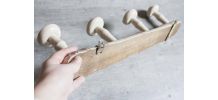 porte manteaux  4 patères en bois façon bambou