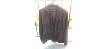 Veste femme en cuir retourné marron