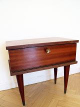 Table de chevet vintage bois pieds fuselés