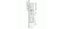 Serrure Métalux DOM bec de canne à cylindre- Tétière INOX Coffre 36 mm 