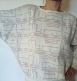 Pull en laine d'agneau et angora /Tricot vintage/ Taille M.