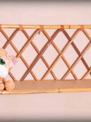 Etagère en rotin et bambou vintage