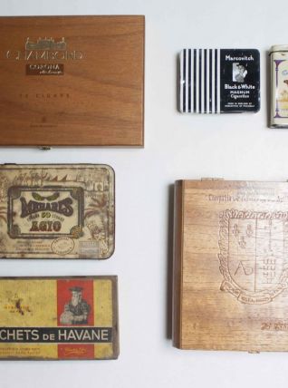 lot de 6 boîtes vintage CAMEL, MEHARI'S, MERCATOR...