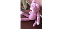 Chat au crochet tricot vintage décoration enfance