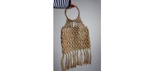 sac à main en macramé et bambou