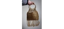 sac à main en macramé et bambou
