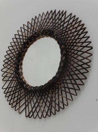 miroir soleil rotin vintage pas cher 