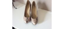 Chaussures escarpins Grise style python  