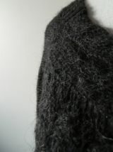 Pull long maille gris anthracite alpaga