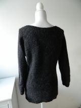 Pull long maille gris anthracite alpaga