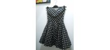 Robe Bustier Noire à Pois Blancs Héroïnes