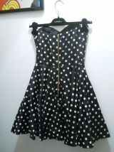 Robe Bustier Noire à Pois Blancs Héroïnes