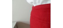 Jupe droite en laine rouge vif lipstick vintage