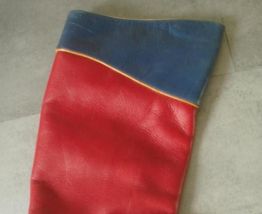 BOTTES cuir bleues et rouges