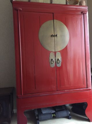 Magnifique Armoire Chinoise rouge