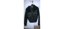 Veste en cuir noir