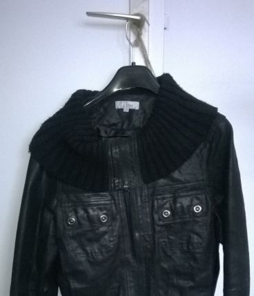 Veste en cuir noir