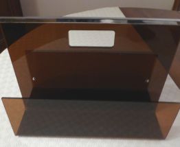 porte revue vintage en plexi fumé