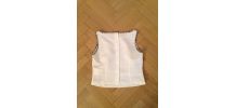 Top Burberry pas cher blanc lin liseré tartan