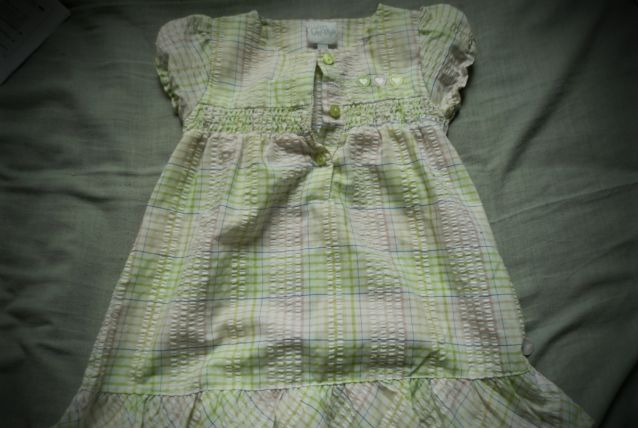 robe 6 mois pas cher vert et blanc