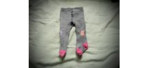collants gris et rose bébé