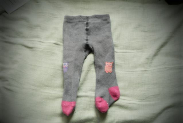 collants gris et rose bébé