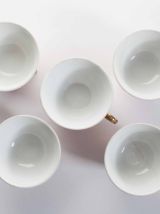 5 tasses à pieds rose et mauve