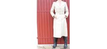 Manteau vintage cuir BLANCO -Madrid- 36/38