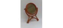 Miroir rotin sur pied vintage