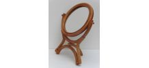 Miroir rotin sur pied vintage