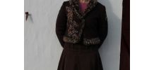 Blouson court simili peau/fourrure 36/38