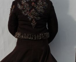 Blouson court simili peau/fourrure 36/38