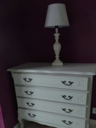 Commode style Louis xv blanc cassé