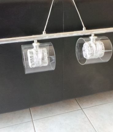 lustre luminaire design 4 globes en verre 