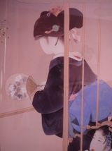 Tableau japonais 2 geishas cadre décoration maison