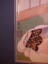 Tableau japonais 2 geishas cadre décoration maison