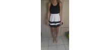 Robe babydoll bi matière dos ouvert 