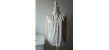 Chemise vintage satinée couleur crème à col original
