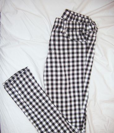 Pantalon damier sans bouton