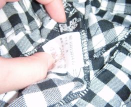 Pantalon damier sans bouton